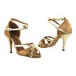 2829LEDSS Brown Satin_Gold Trim with 3.5" Stiletto Heel in the photo 