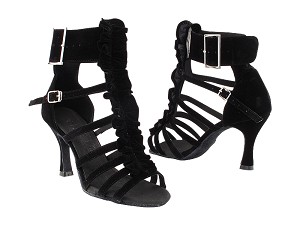 SERA7026 Black Velvet with 3" Heel in the photo 