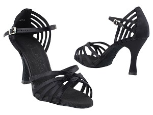 SERA7032 Black Satin with 3" Heel in the photo 