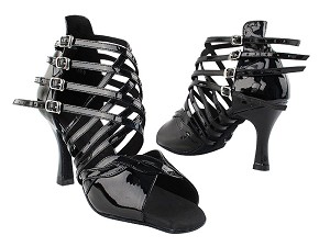 SERA7036 Black Patent with 3" Heel in the photo 