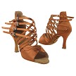 SERA7036 Dark Tan Satin with 3" Heel in the photo 