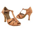 SERA7037 Tan Satin with 3" Heel in the photo 