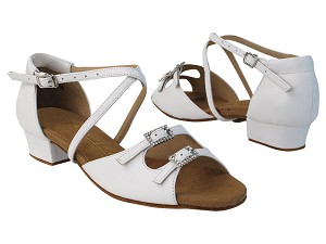 1620FT 218 White Nanofiber Faux Leather with 1 inch Women Heel in the photo 