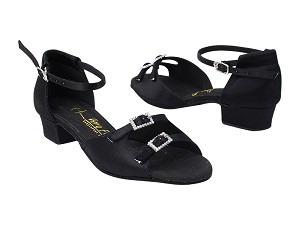 1620FT Black Satin with 1" Women Heel in the photo 