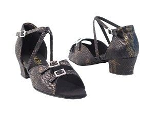 1625 85 Black Snake_Stone with 1.5" medium heel in the photo 