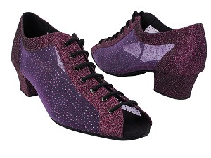 1643 274 Purple Glitter_305 Purple Mesh with 2001_1.5 inch Heel in the photo 