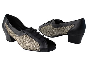 1644 140 Black PU_101 Sparklenet_M with 1.5" Medium Heel in the photo 