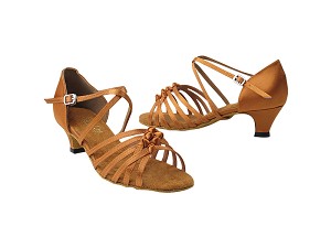 1650 236 Dark Tan Satin with 1.3" Cuban heel in the photo 