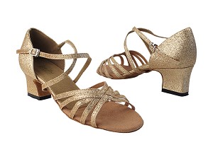 1670C-1613 125 Gold Stardust with 2" Thick Cuban Heel in the photo 