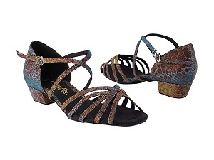 1670FT 159 Glitter Blue Illusion with 1" Women Heel in the photo 