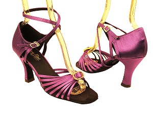 1671B 111 Purple Satin_1657 BackStrap with 3" Heel in the photo 