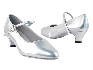 1682 55 Silver PU with 1.3" Cuban Heel in the photo 