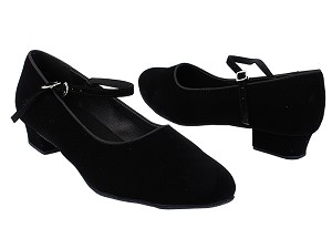 1682FT 254 Black Velvet with 1" Women Heel in the photo 