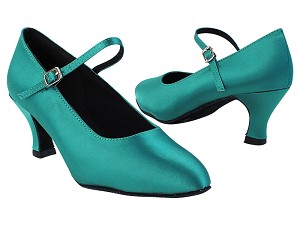 1682_3008 302 Green Satin with 2899_2.5" Low Heel in the photo 