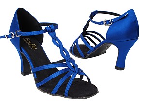 1692 247 Gem Blue Satin without Mesh with 3" High Heel in the photo 