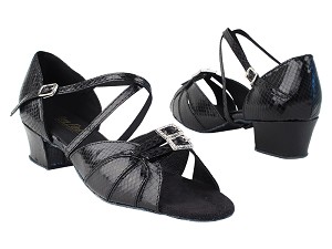 1724 222 Snake Black with 1.5" Medium Heel in the photo 
