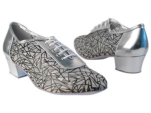 2002 55 Silver PU_51 Mesh with 1.5" Medium Heel in the photo 