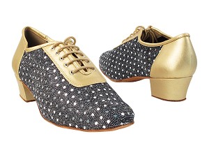 2002 57 Light Gold PU_66 Silver Dots with 2001_1.5" Heel in the photo 
