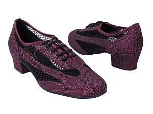 2009 274 Purple Glitter_176 Black Mesh with 1.5" Medium Heel in the photo 