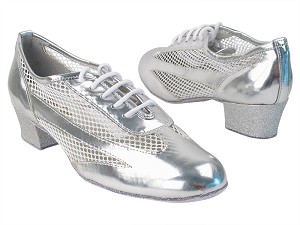 2009 55 Silver PU_177 White Mesh with 1.5" Medium Heel in the photo 