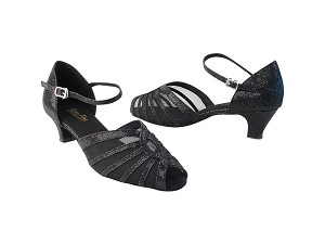 2719 269 Black Scale_Black Mesh with 1.3" Cuban Heel in the photo 