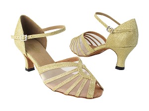 2719 275 Gold Glitter_54 Flesh Mesh with 2.5" Low Heel in the photo 