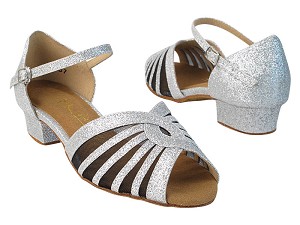 2719FT 10 Silver Stradust_Black Mesh with 1 inch Women Heel  in the photo 