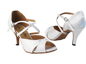 2828LEDSS 92 Creamy White Satin with 3" Stiletto Heel in the photo 