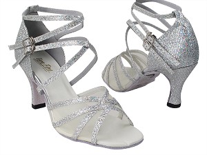 5008 6 Silver Sparklenet_54 Flesh Mesh with 3" Heel in the photo 