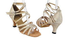 5008 74 Gold Sparklenet with 2.5" Heel in the photo 