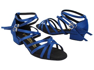 5008FT 114 Dark Blue Satin with 1" Women Heel in the photo 