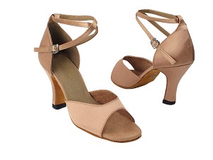 6012 167 Tan Satin with 3" Heel in the photo with 3" Heel in the photo 