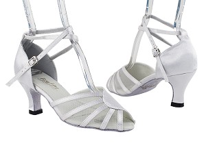 6018 White Satin with 2.5" Heel in the photo 