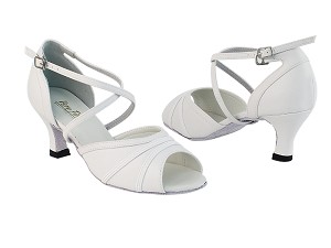 6023 139 White PU with 2.5" Heel in the photo 