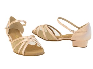 6027FT 283 Flesh Satin with 1" Women Heel in the photo 