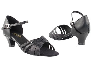 6030 127 Black Stardust_Black PU_H with 1.3" Cuban Heel in the photo 