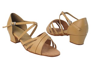 6030 157 Beige Brown PU_X-Strap Arch with 2001_1.5" Heel in the photo 
