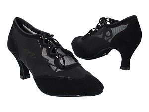 6823 136 Black Nubuck_53 Black Mesh with 2899_2.5" Low Heel in the photo 