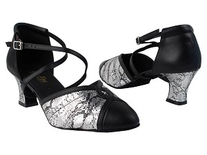 6825B 250 Silver Snake PU_140 Black PU with 2.2" Thick Cuban Heel in the photo 