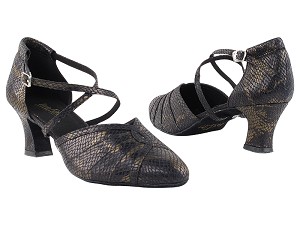 6825B 85 Black Snake_Whole Shoes with 2.2" Thick Heel in the photo 