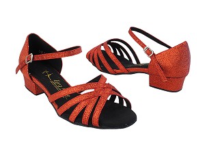 802FT 7 Red Stardust with 1" Women Heel in the photo 