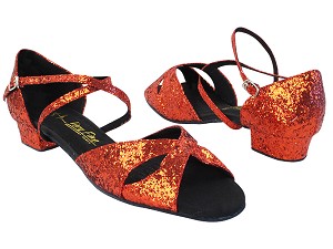 803FT 37 Red Sparkle with 1" Women Heel in the photo 