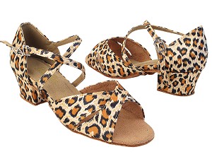 803_6029 152 Leopard Satin_X-Strap Arch with 1.5" Heel in the photo 