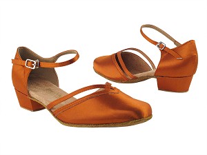 8881 182 Orange Tan Satin_Whole Shoes with 1" Women Heel in the photo 