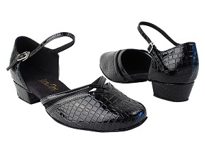 8881 71 Black PU_58 Black Patent PU Trim with 1" Women Heel in the photo 