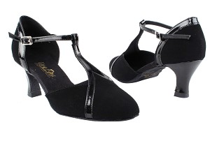 9625 136 Black Nubuck_Black Patent Trim with 2.5" Heel in the photo 