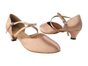 9691 167 Tan Satin with 1.3" Cuban Heel in the photo 