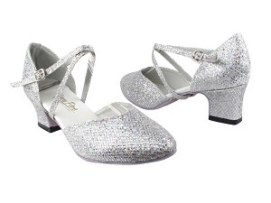 9691 Silver Sparklenet with 2" Thick Cuban Heel in the photo 