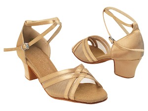 C5017 77 Beige Satin_Flesh Mesh with NJ_1.6" Heel in the photo 