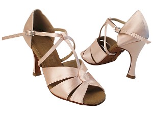 C6006 215 Flesh Satin_X-Strap Arch with YTG-1173_3.5" Heel in the photo 